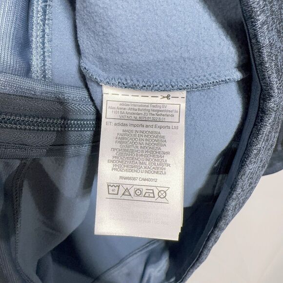 Adidas Men’s M Tech Fleece Full Zip Long Sleeve Hoody Sweatshirt Blue - Picture 5 of 11